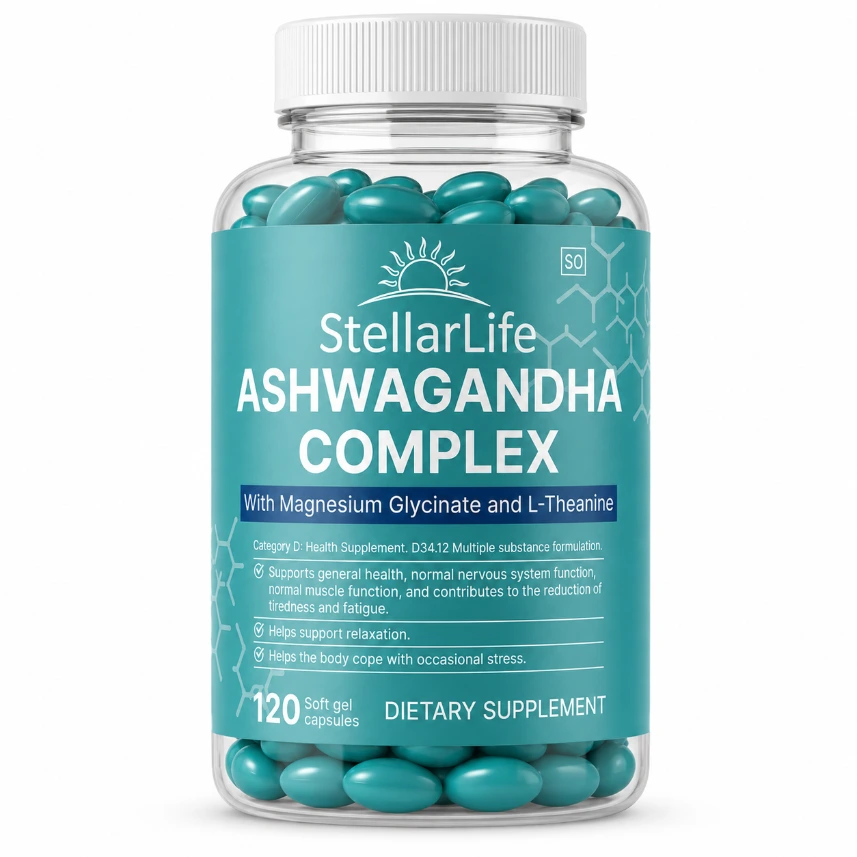 [SL0002] StellarLife Ashwagandha Complex 120 Soft Gel Capsules