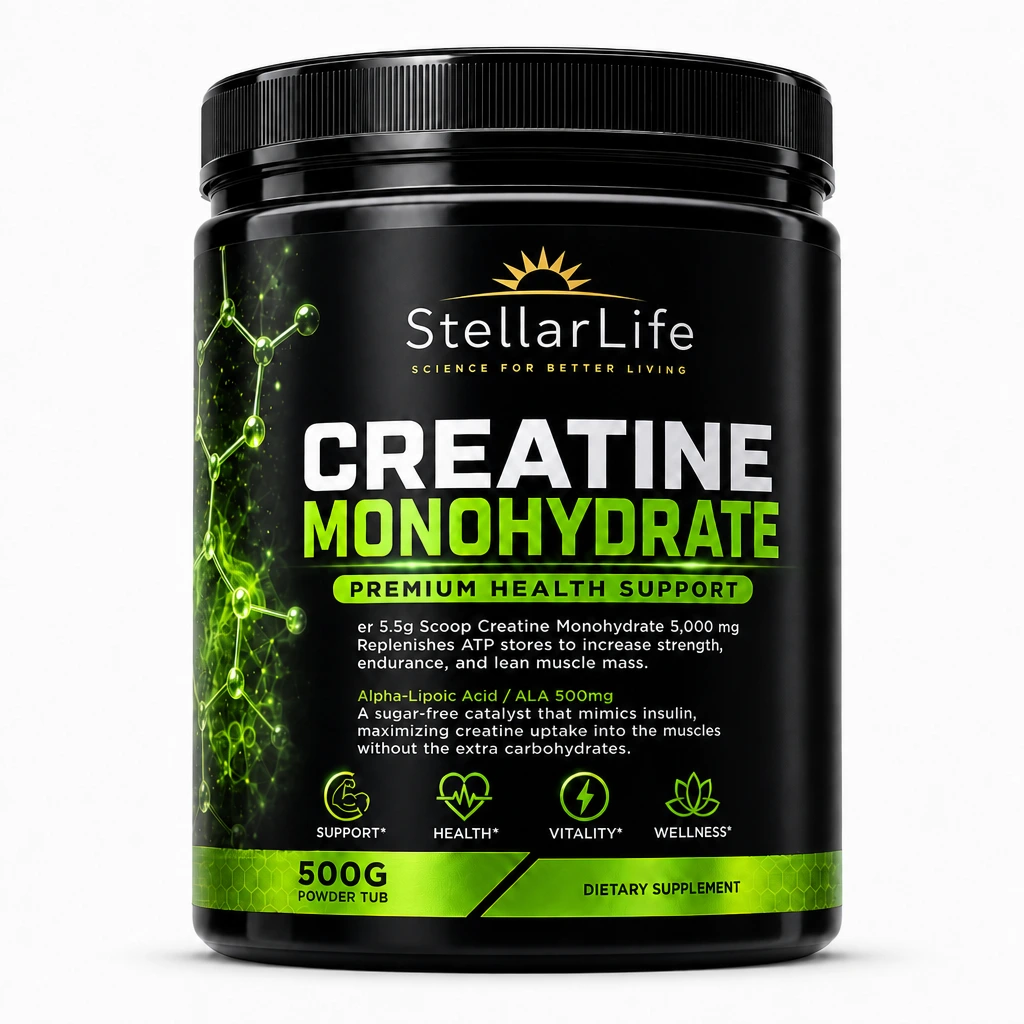 StellarLife Creatine Monohydrate 500g Powder Tub