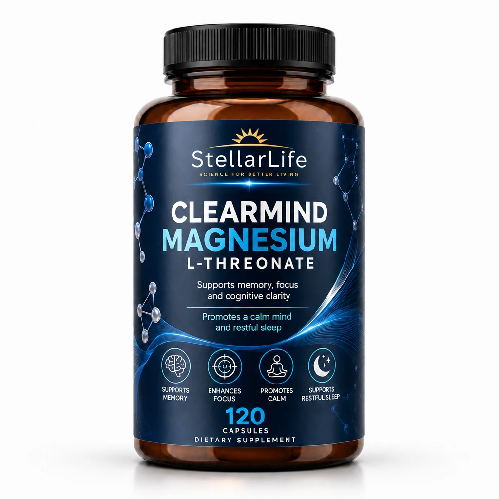 StellarLife ClearMind Magnesium L-Threonate 120 Capsules Per Bottle